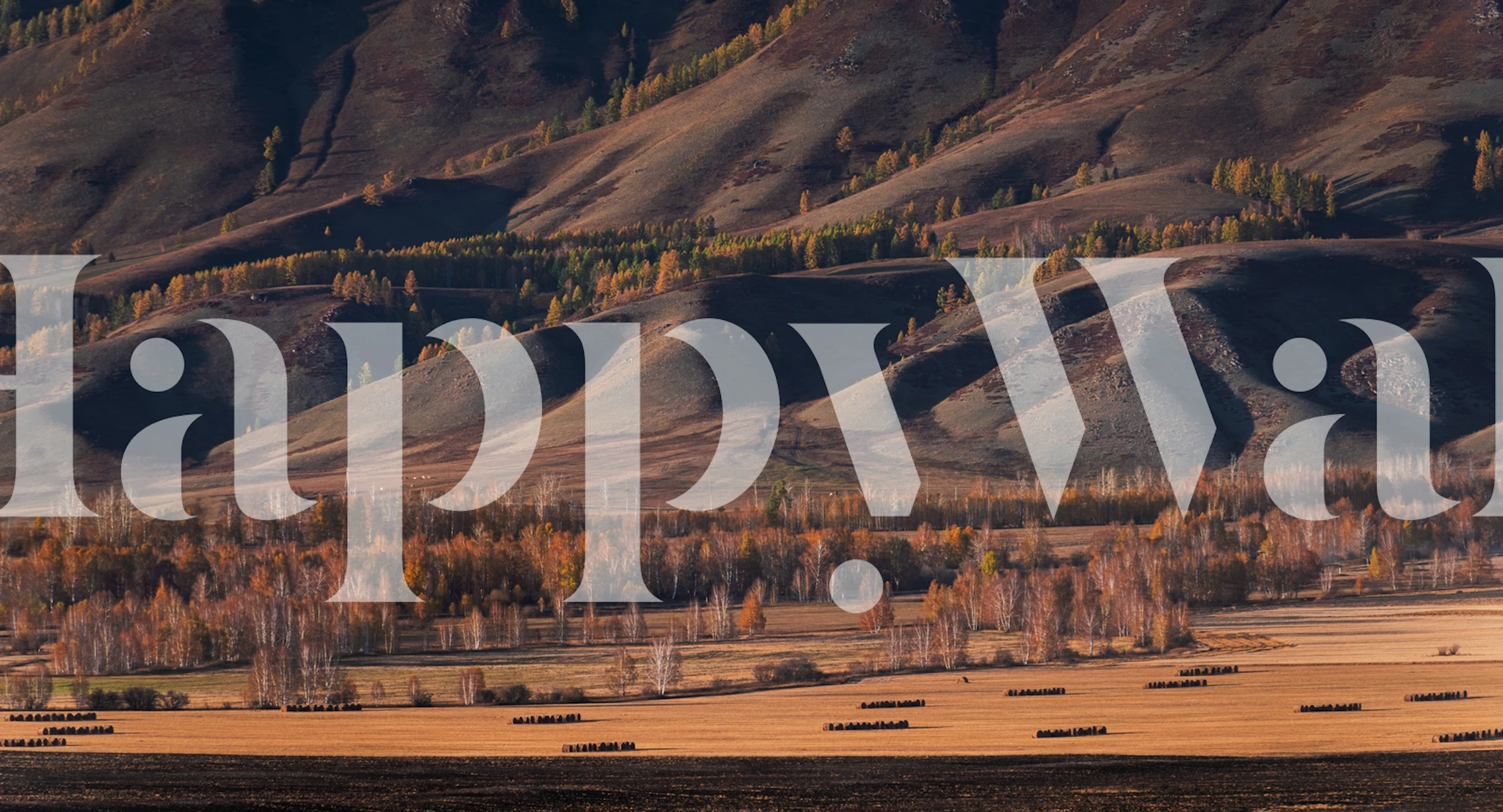 Haystacks wallpaper displayed in a room