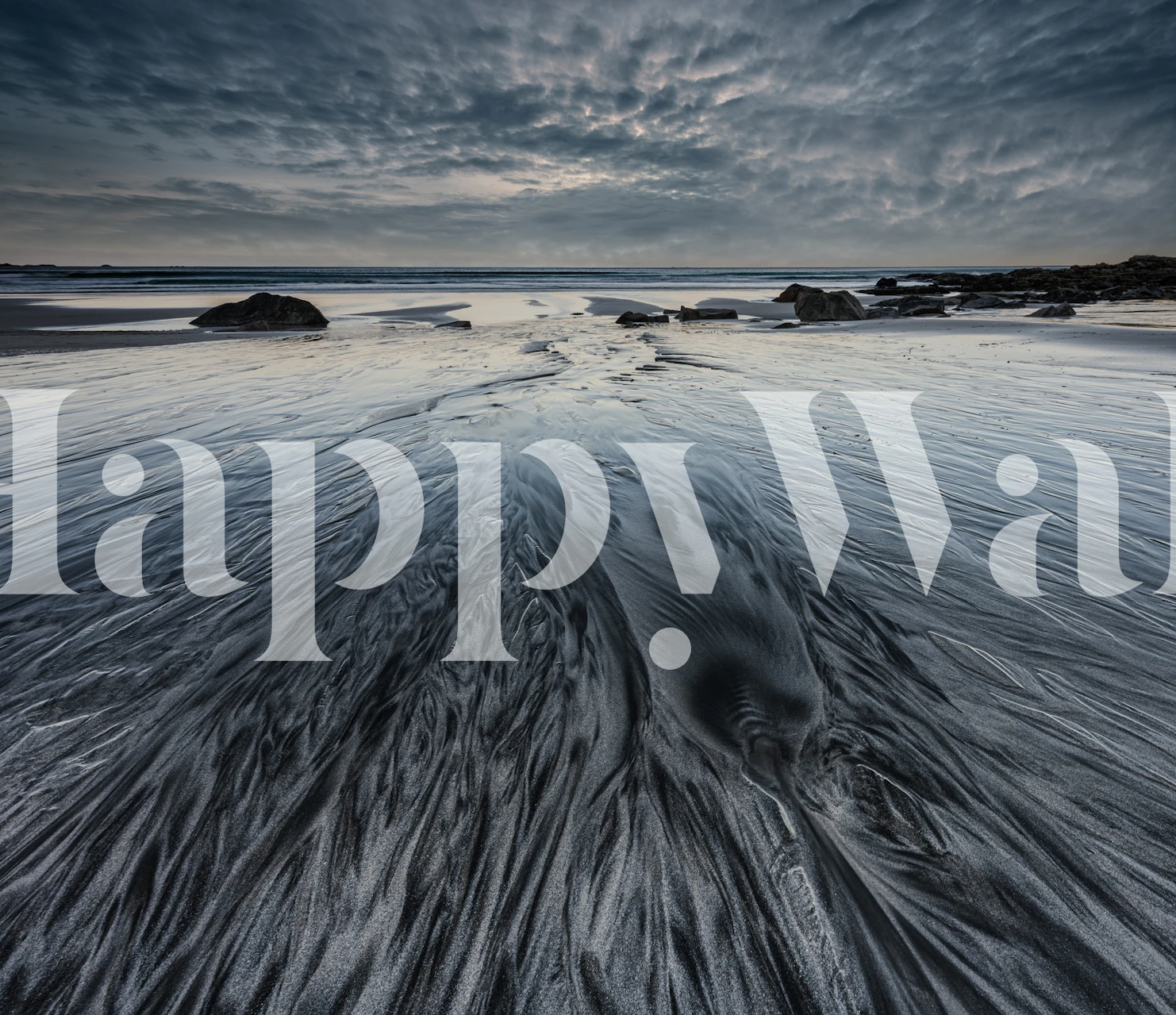 Sand and water wallpaper in a modern room