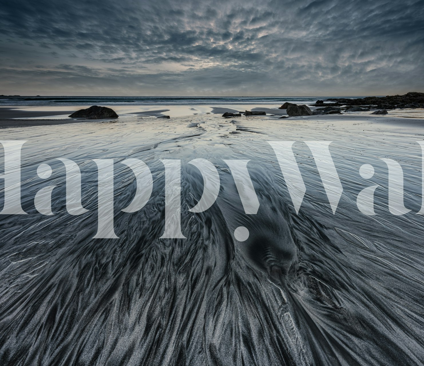 Sand and water wallpaper in a modern room