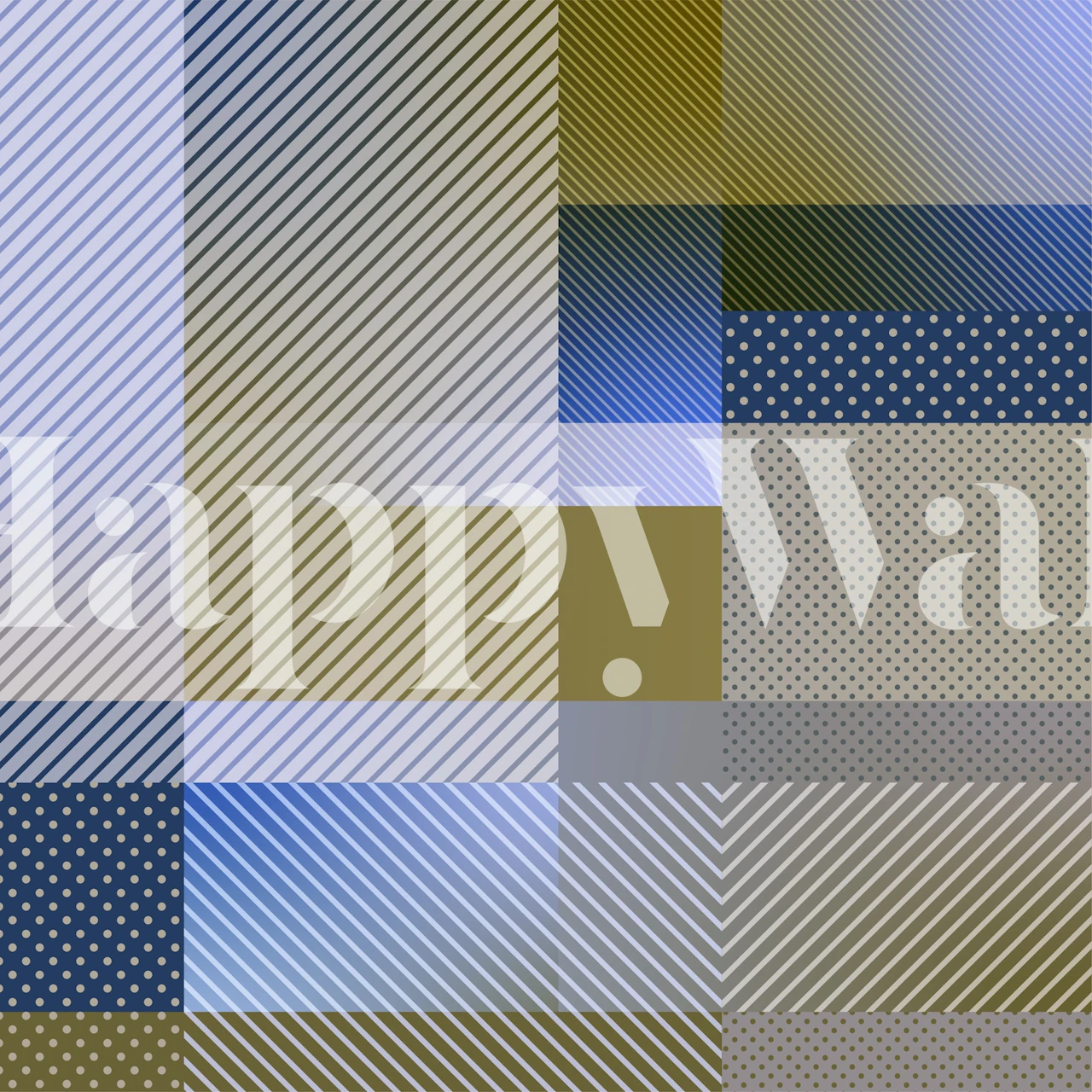 Geometric patterns in blue and yellow tones wallpaper