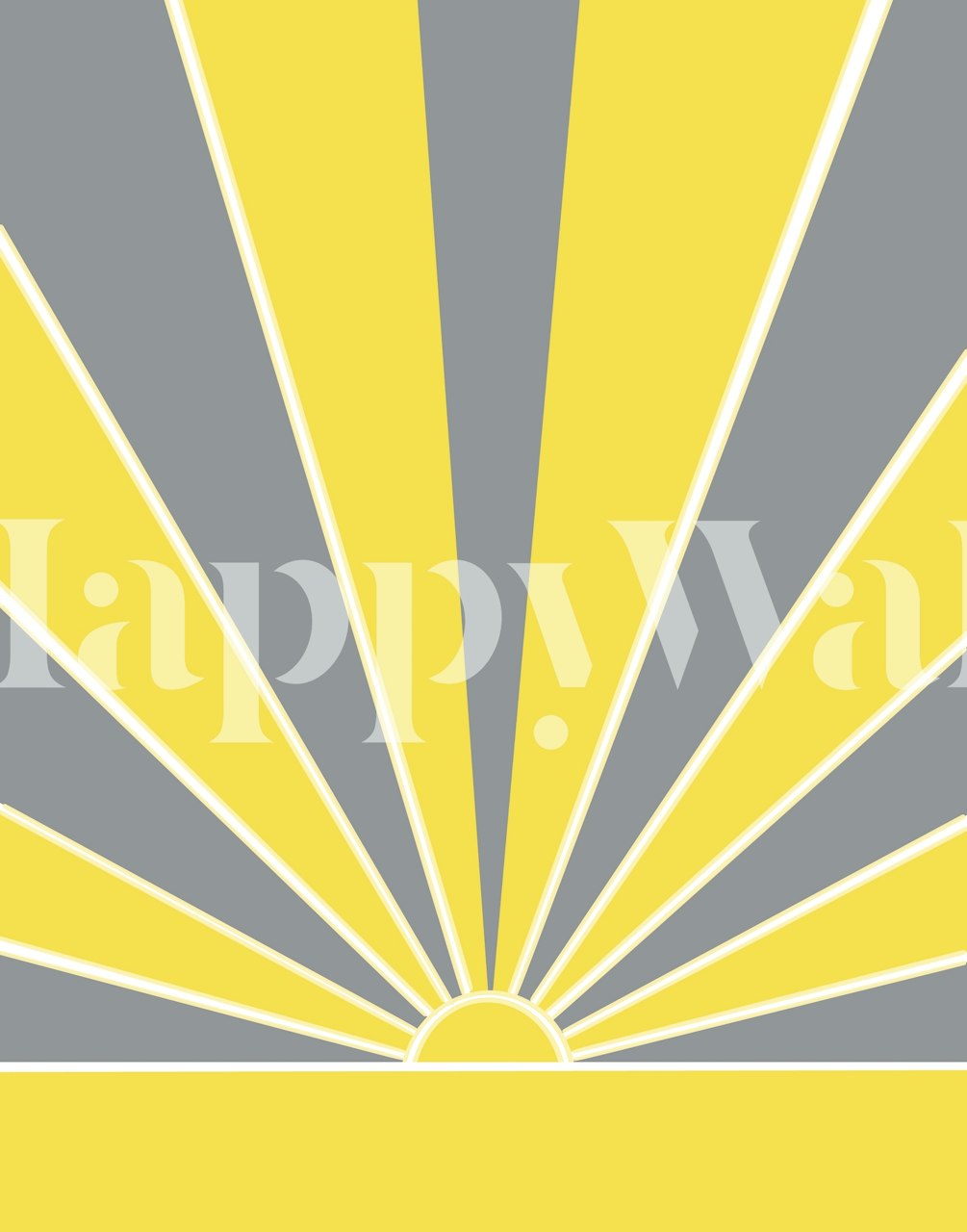 Yellow and gray retro sun rays wallpaper
