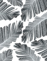 Boho Banana leaves bw 1 tapete