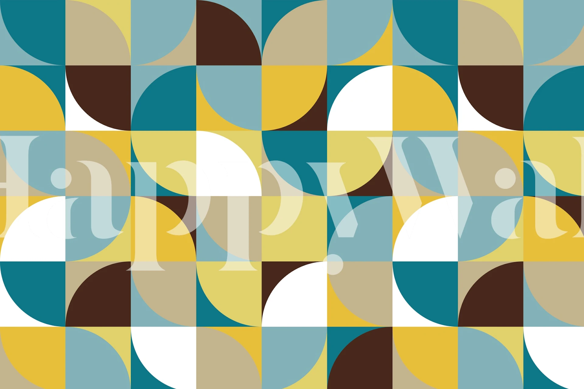 Papel pintado Retro Mod Squares 01 en una habitación