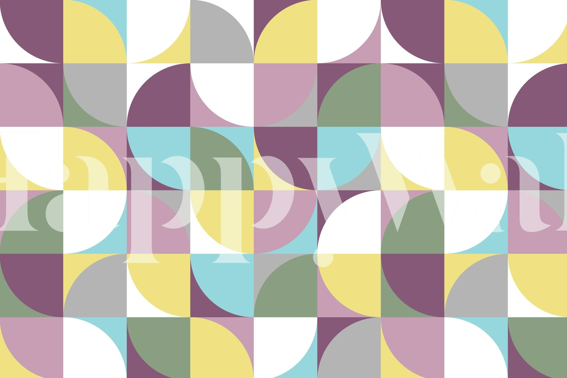 Retro Mod Squares 02 wallpaper design in a room