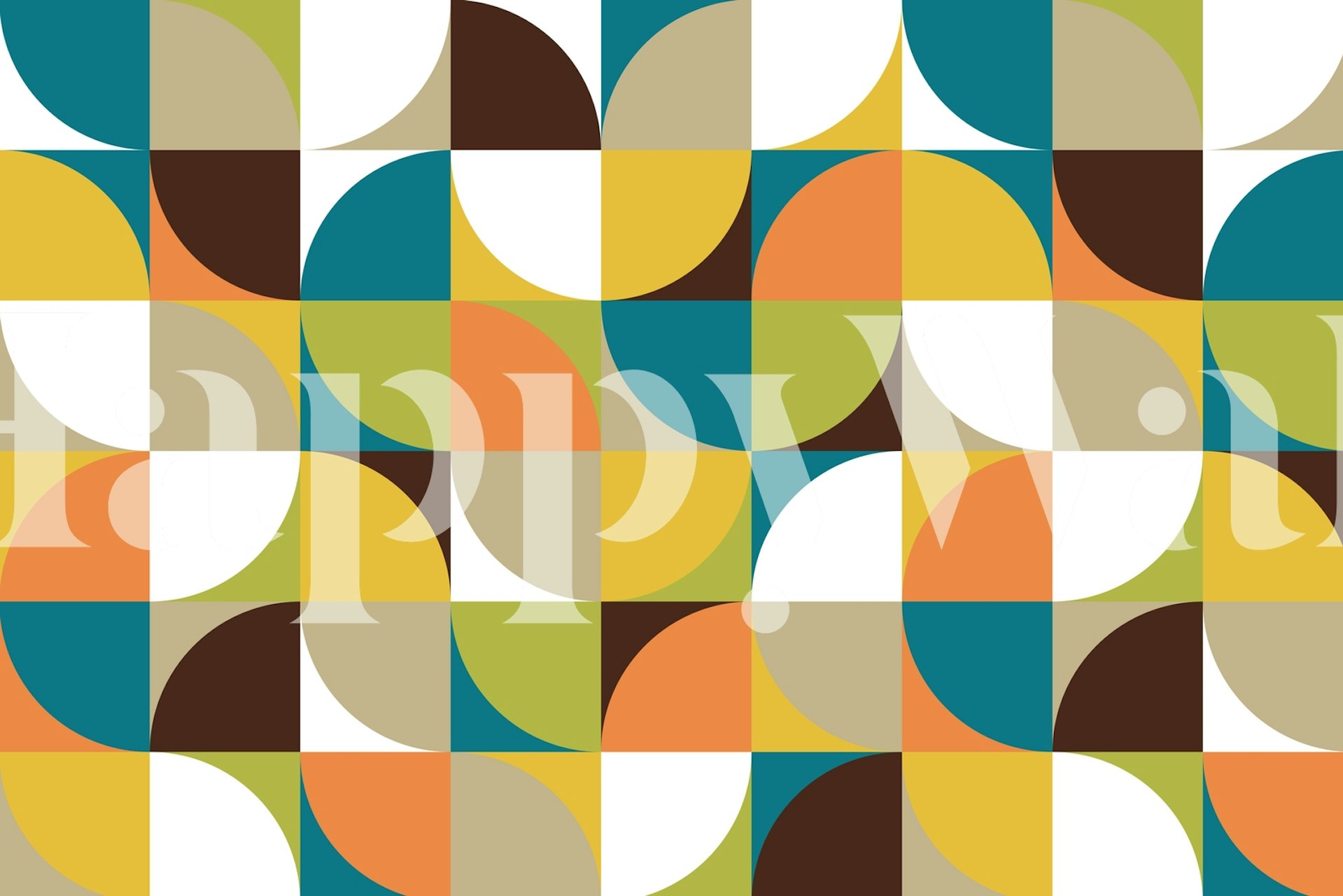 Retro Mod Squares 06 wallpaper in a room