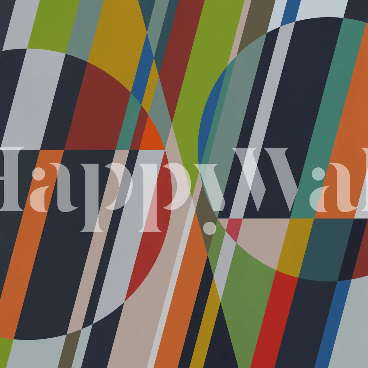 Vibrant abstract composition wallpaper in a room