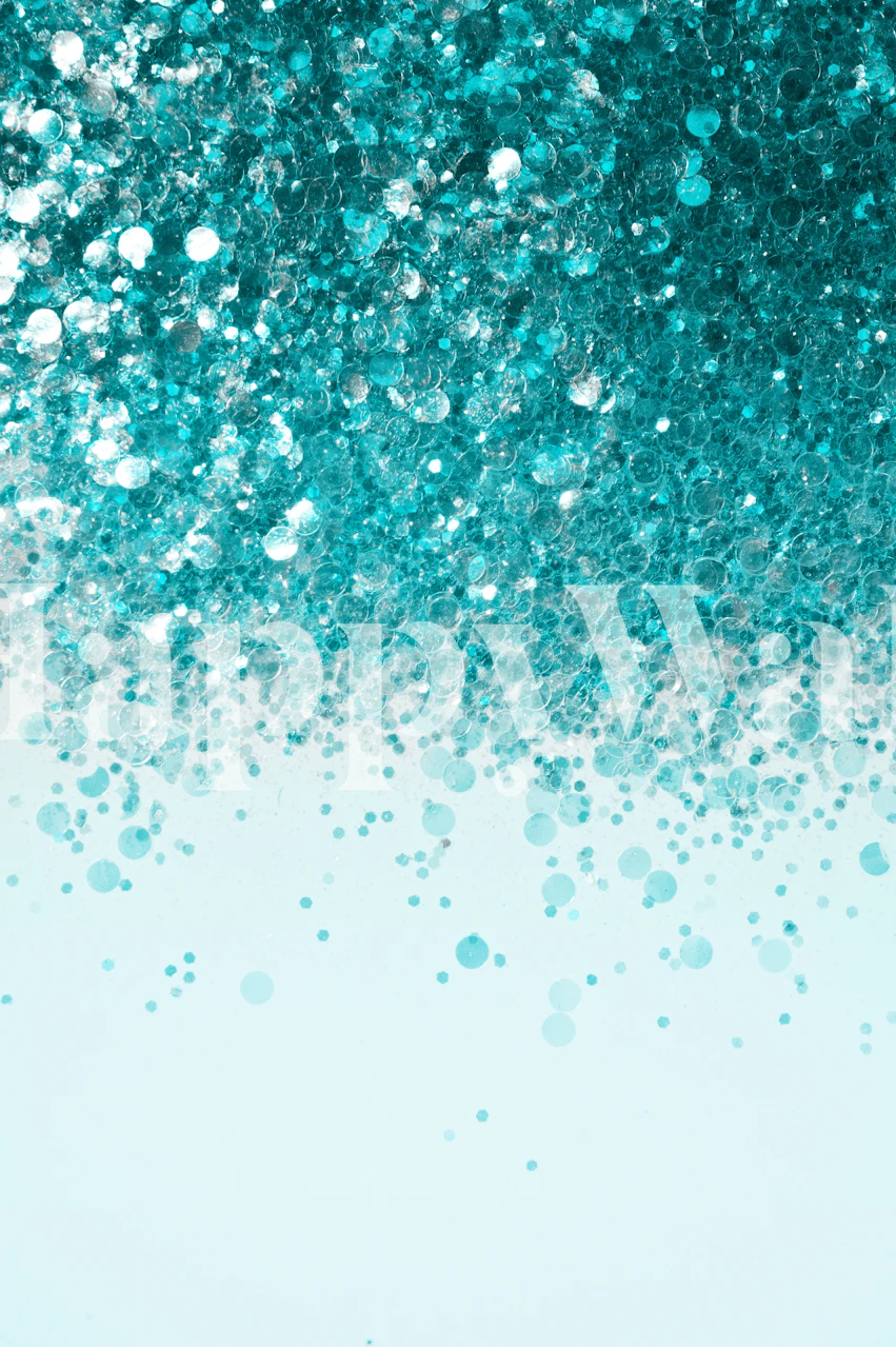 Aqua glitter wallpaper with shimmering round sequins pattern