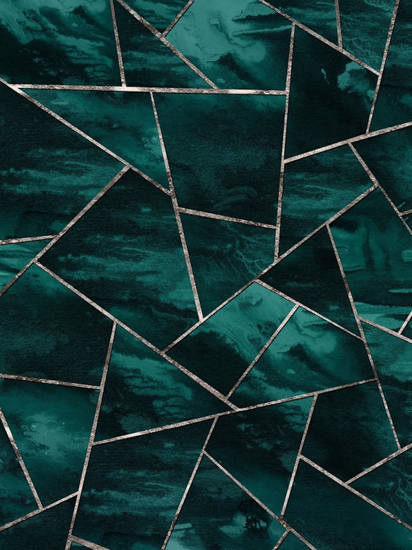 Dark Teal Ink Silver Geo 1