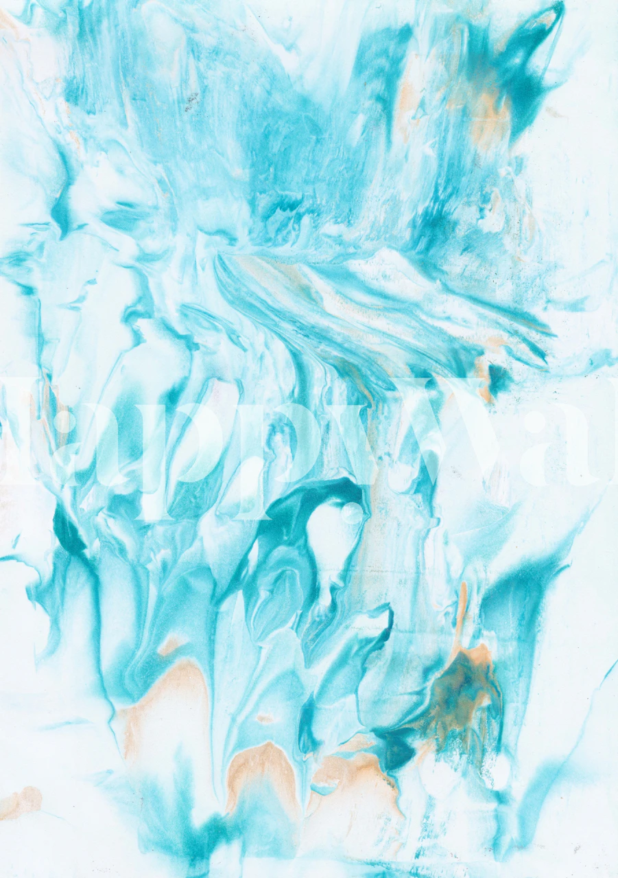 Ocean Ink Marble wallpaper displayed in a room