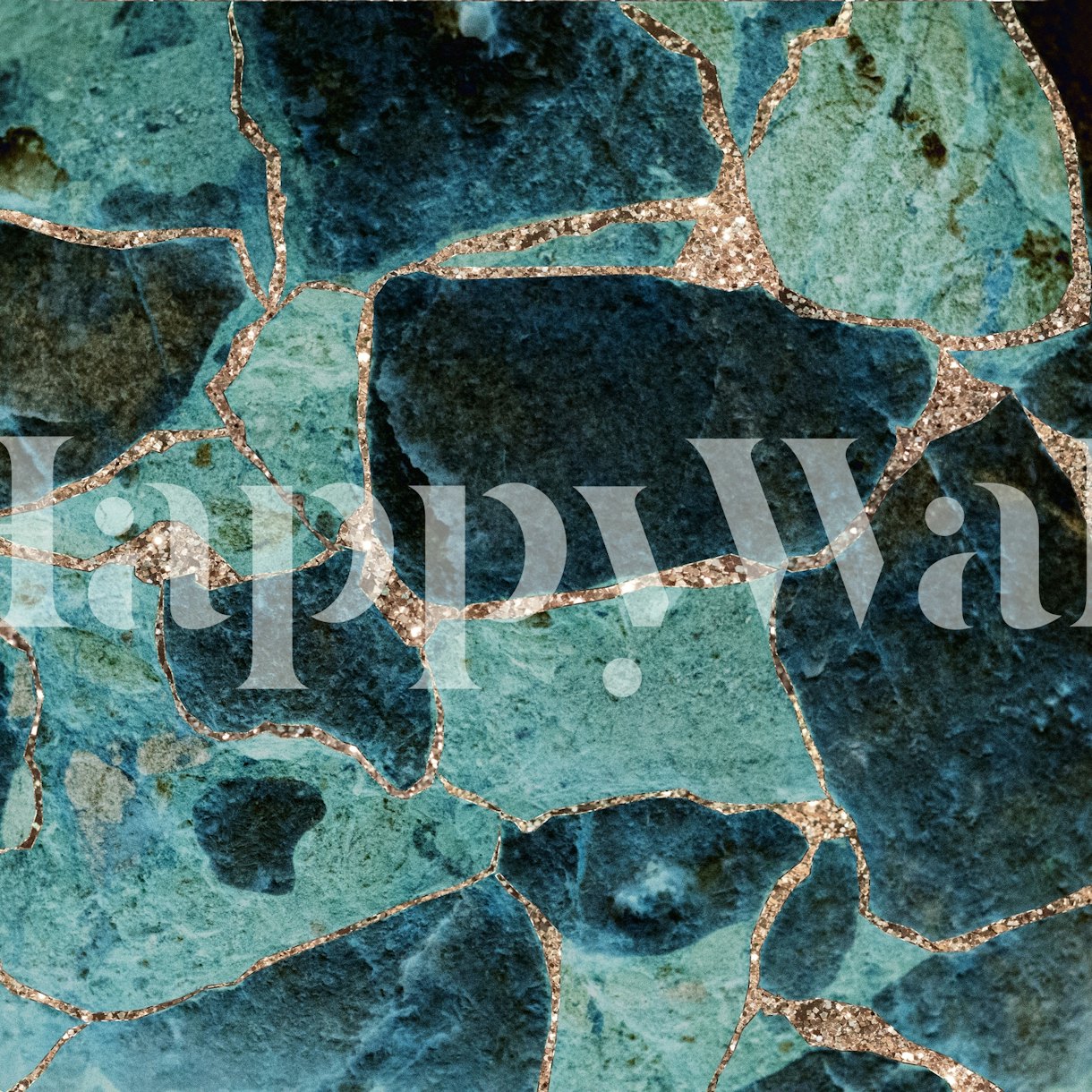 Gemstone Teal Gold Glitter 1 Wallpaper Buy Online Happywall