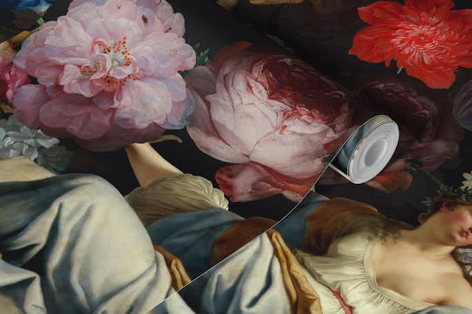 Baroque Venus Angels And Flowerswallpaper roll