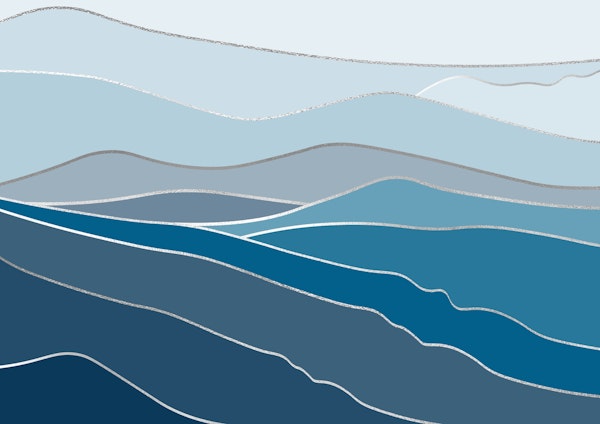 Landscape Blue And Silver