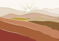 Landscape Brown And Gold tapete