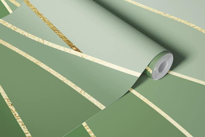 Landscape Green And Goldwallpaper roll
