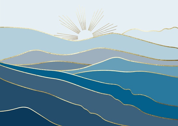 Landscape Blue And Gold