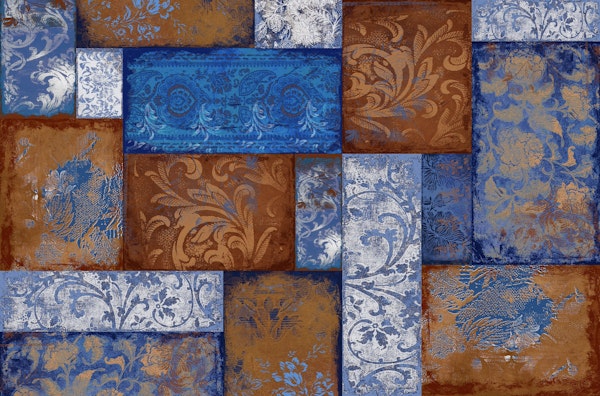 Bohemian Patchwork blue rust