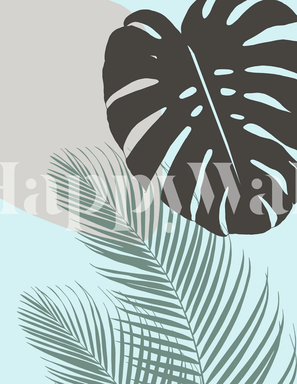 Minimal Monstera Finesse 5 behang in een kamer