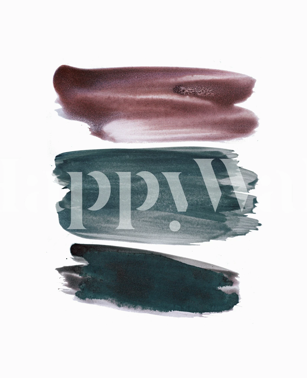 Abstrakt penselstrøk veggmaleri i dempede farger