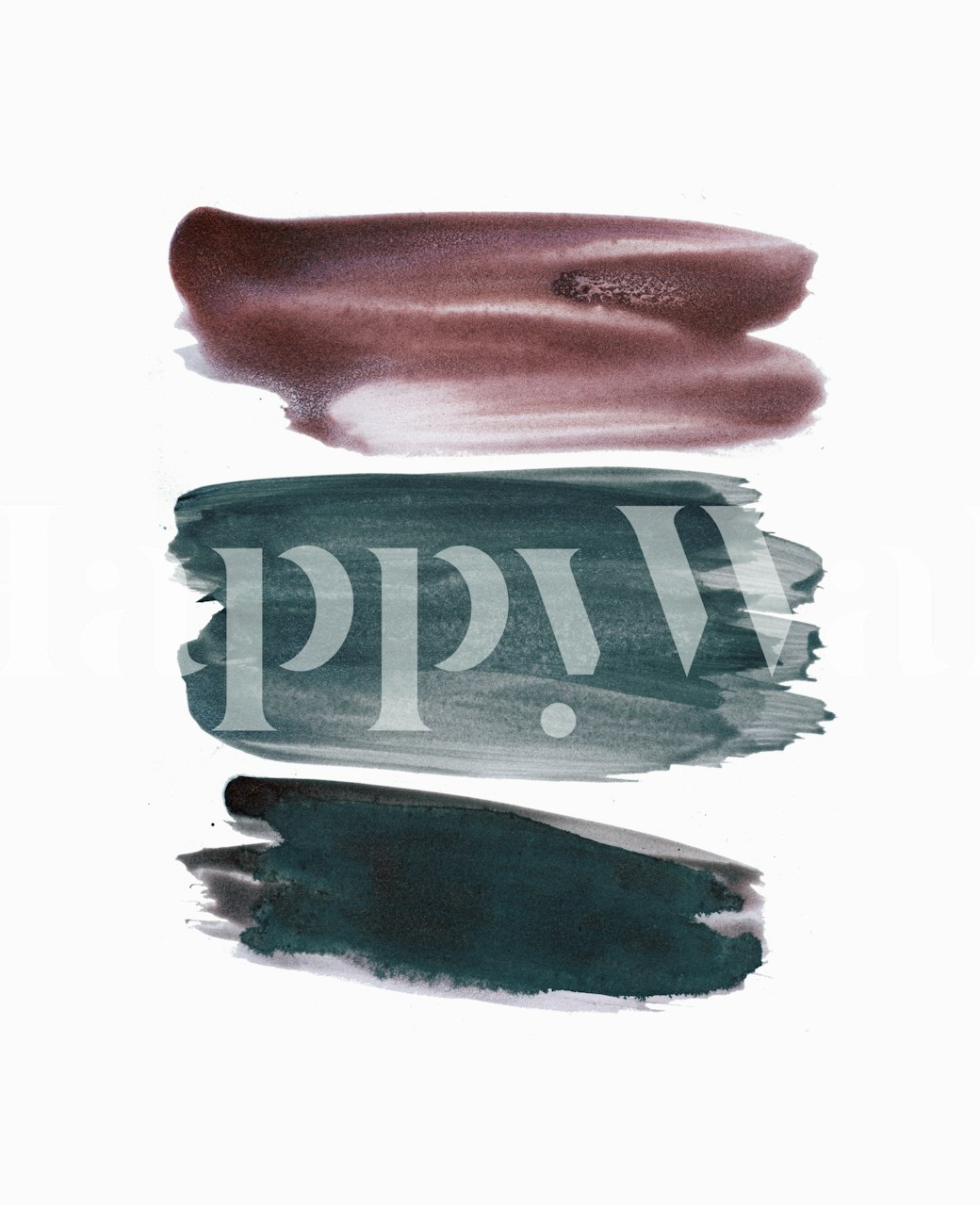 Abstrakti siveltimenvetoinen seinämaalaus vaimeissa väreissä