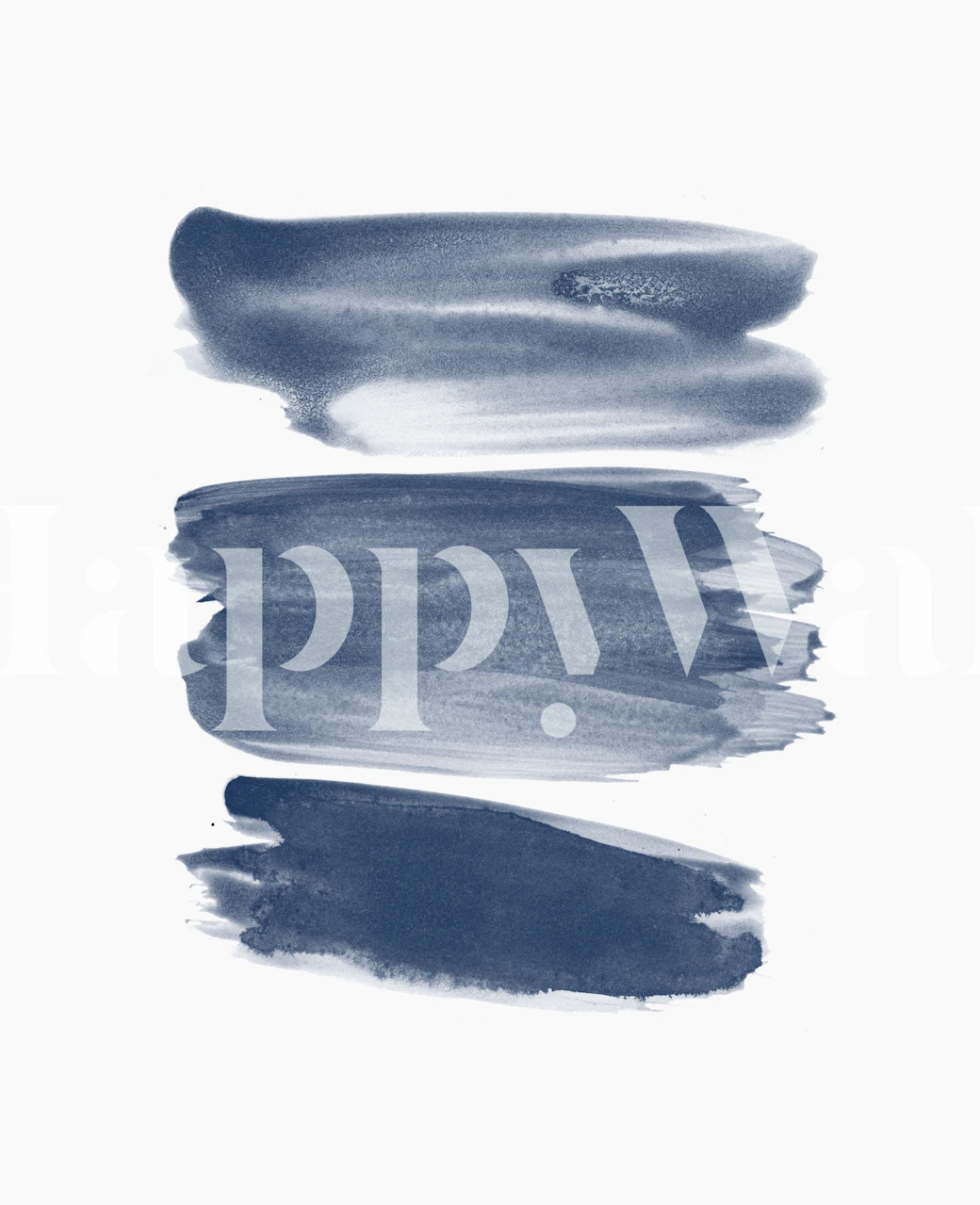 Indigo brushstroke abstract wall mural