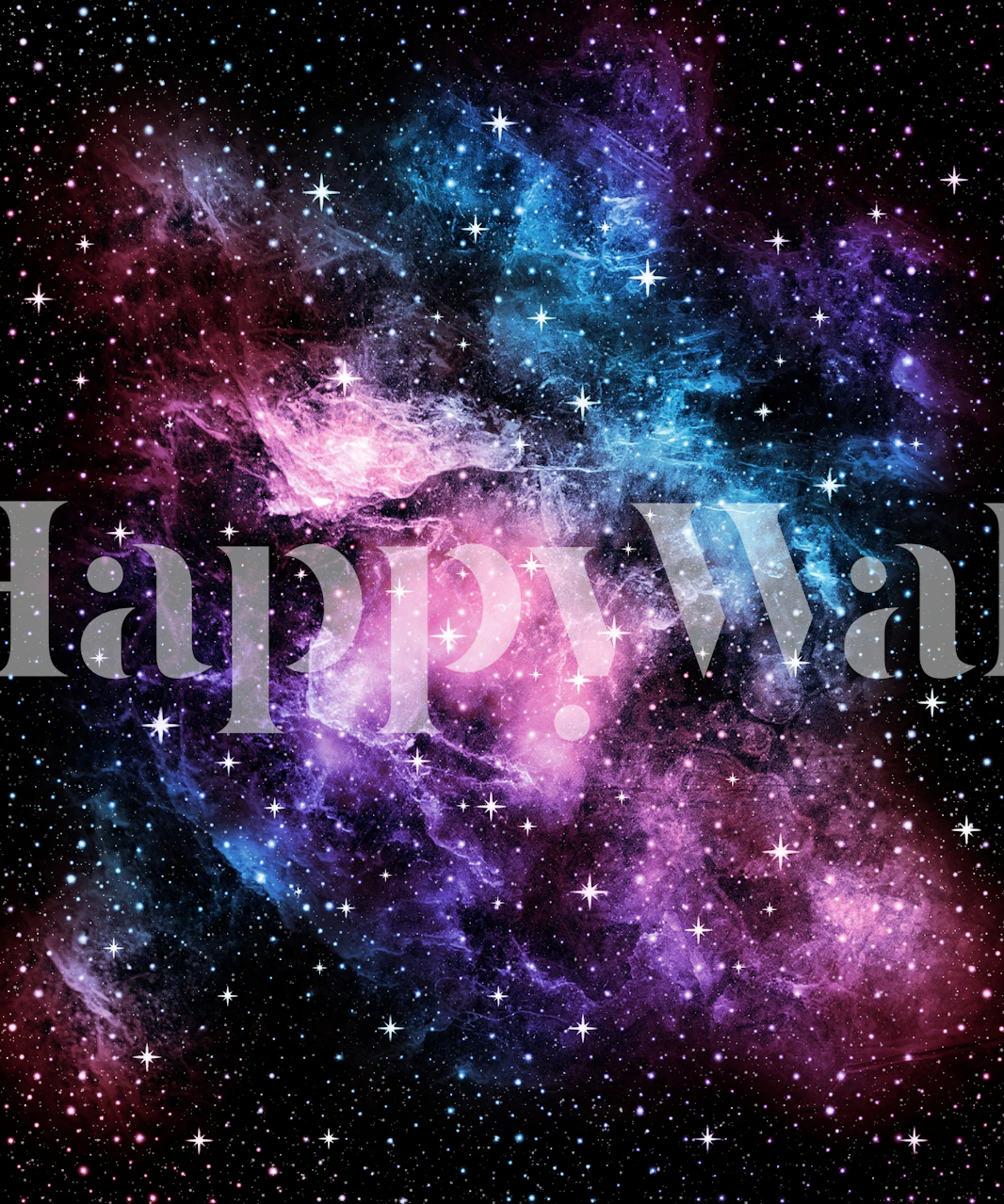 Pink Purple Galaxy Nebula Wall Mural depicting a starry space scene