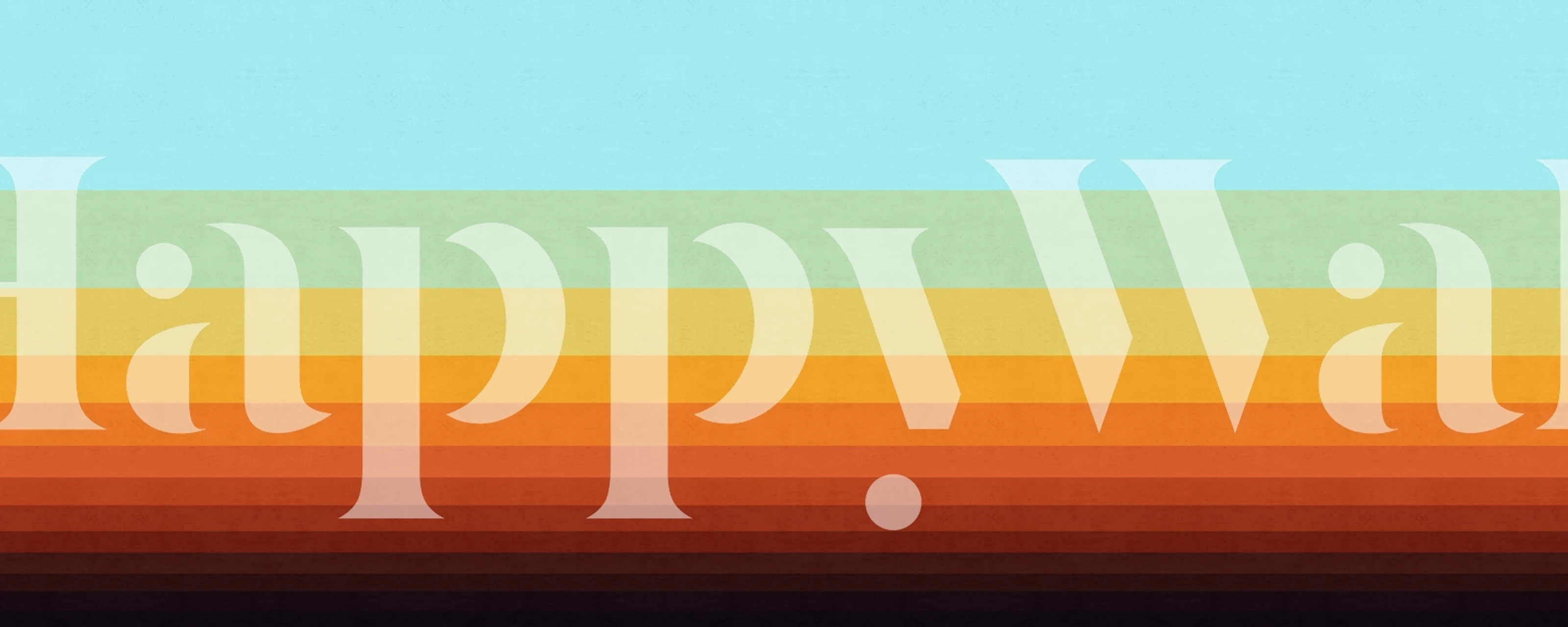 Gradient striped wallpaper in blue, green, orange, and brown