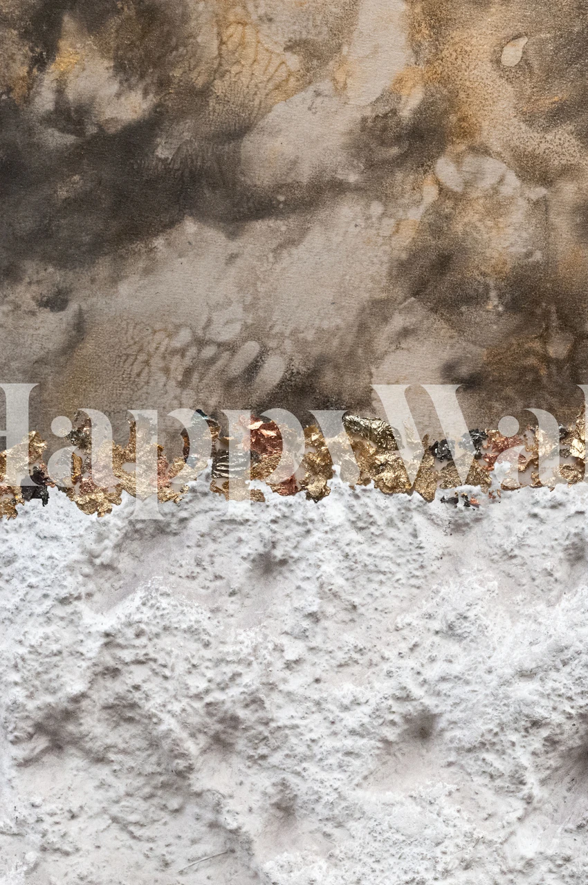 Abstract gold and texture wallpaper in a room