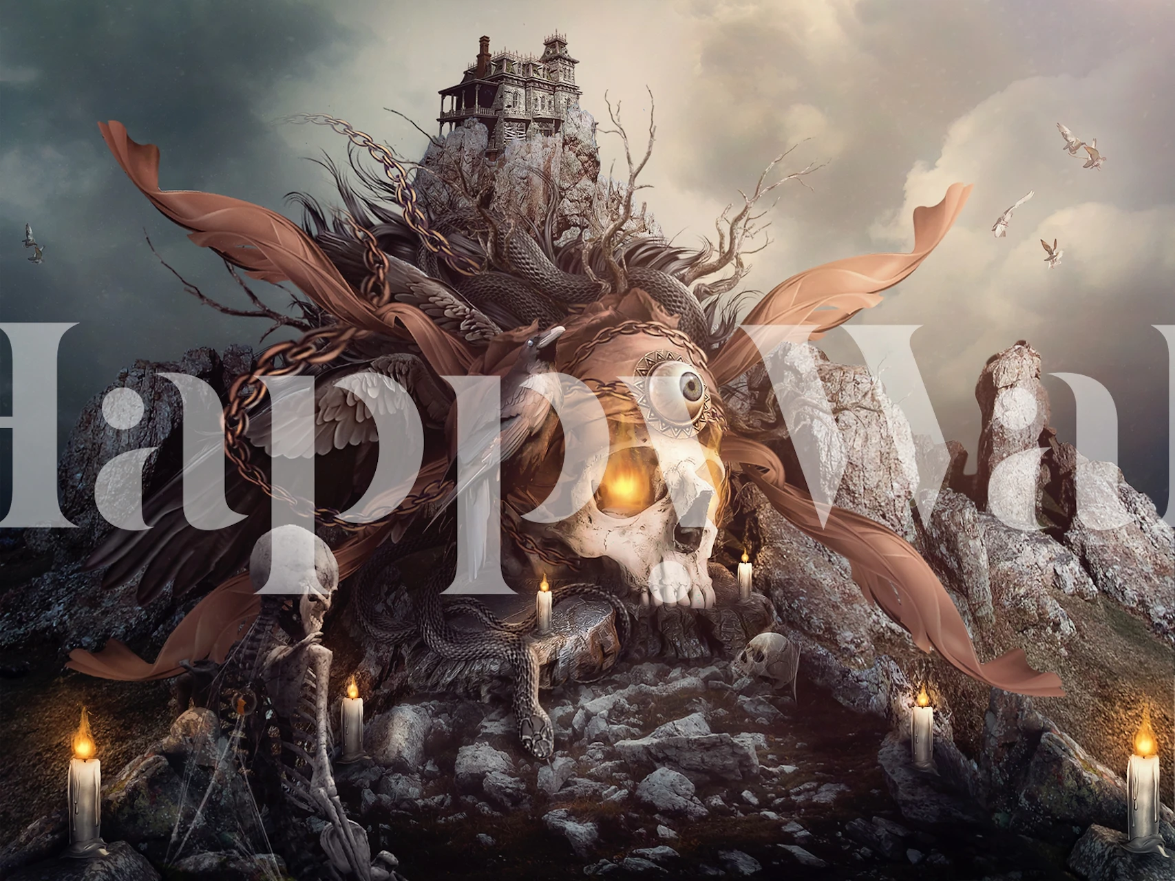 Deadly Skull wallpaper featuring dramatic design