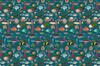 Oceania in teal blue wallpaper