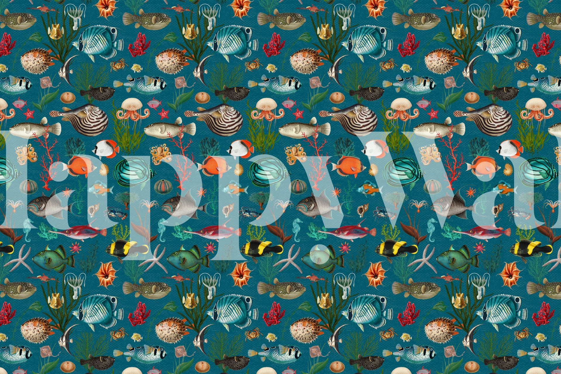 Oceania in teal blue tapeta v pokoji