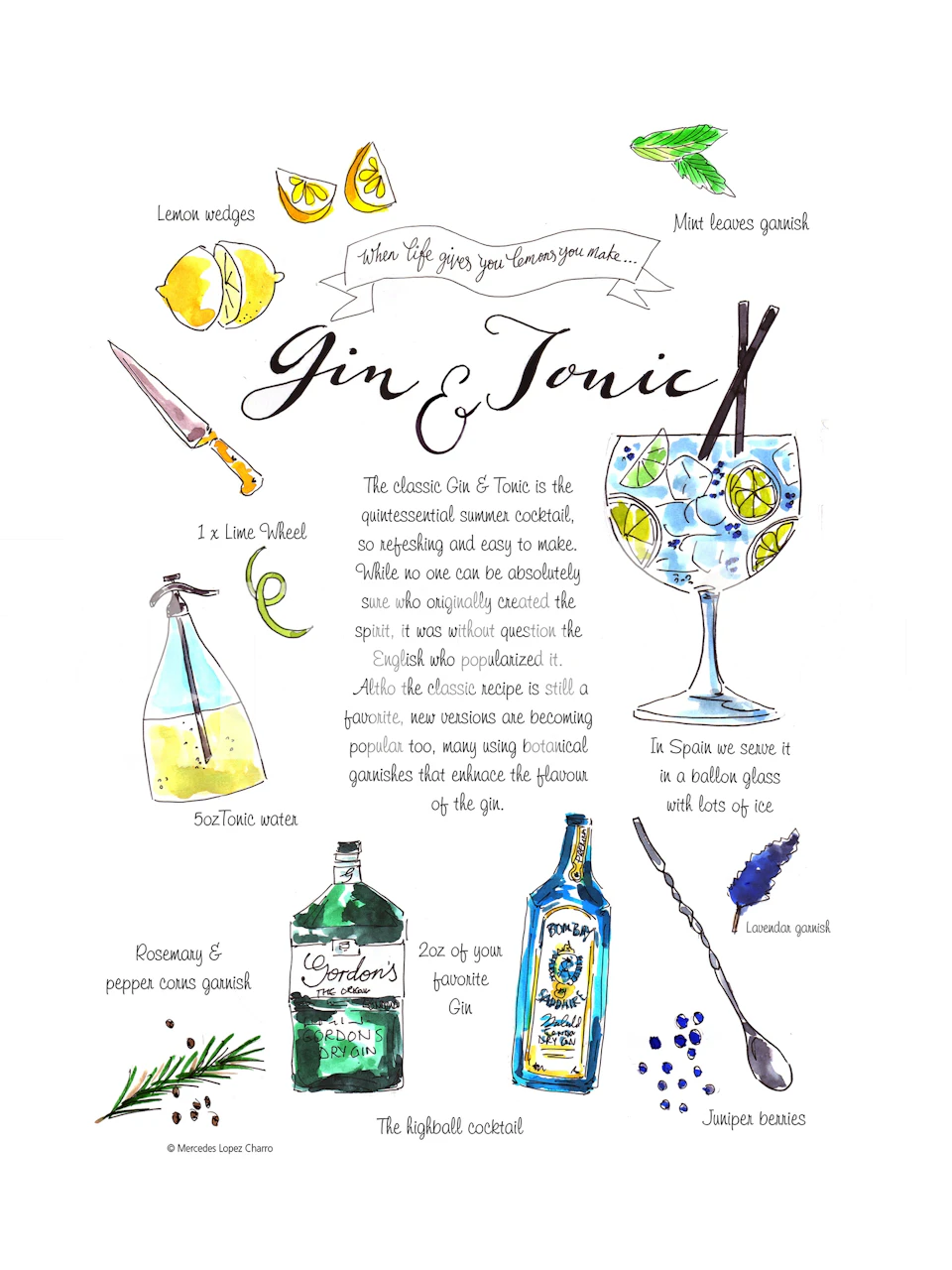 Gin and Tonic wallpaper in room setting