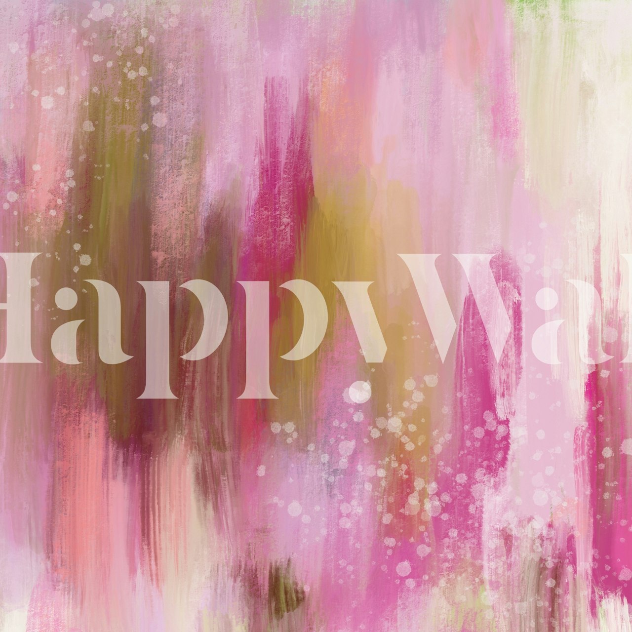 Soft pink and white abstract watercolor strokes on a wall mural