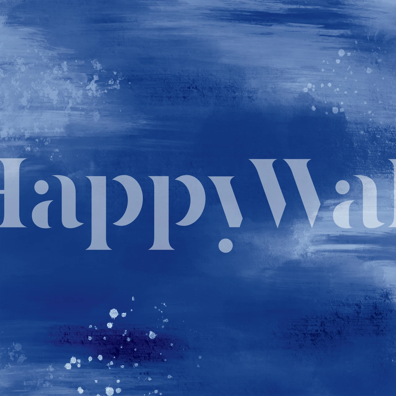 Dark Blue Abstract Watercolour tapet i ett rum