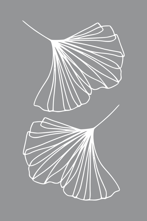 Ginkgo Leaves Ultimate Gray
