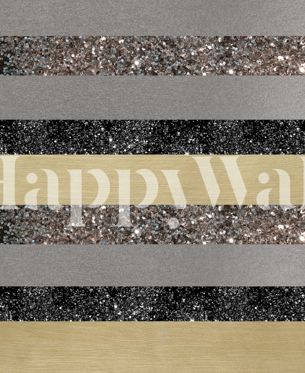 Gold Silver Glitter Stripes tapet i ett rum