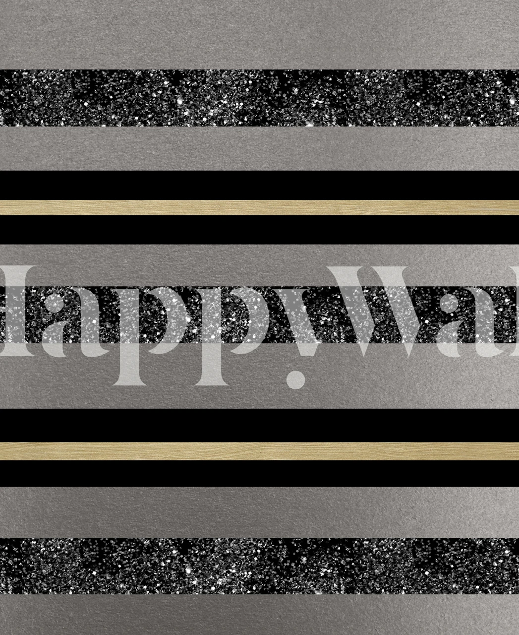 Black and gold glitter stripes wallpaper