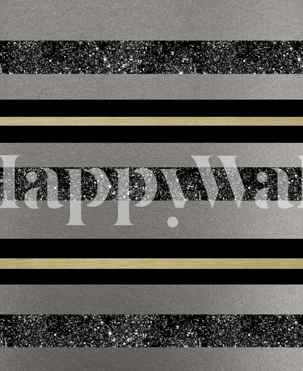 Black and gold glitter stripes wallpaper