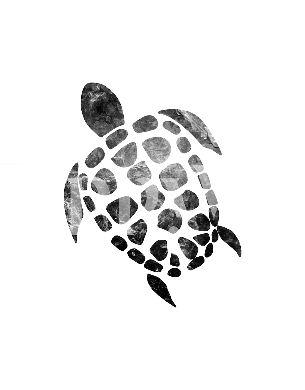 Minimal black turtle silhouette on white background wallpaper