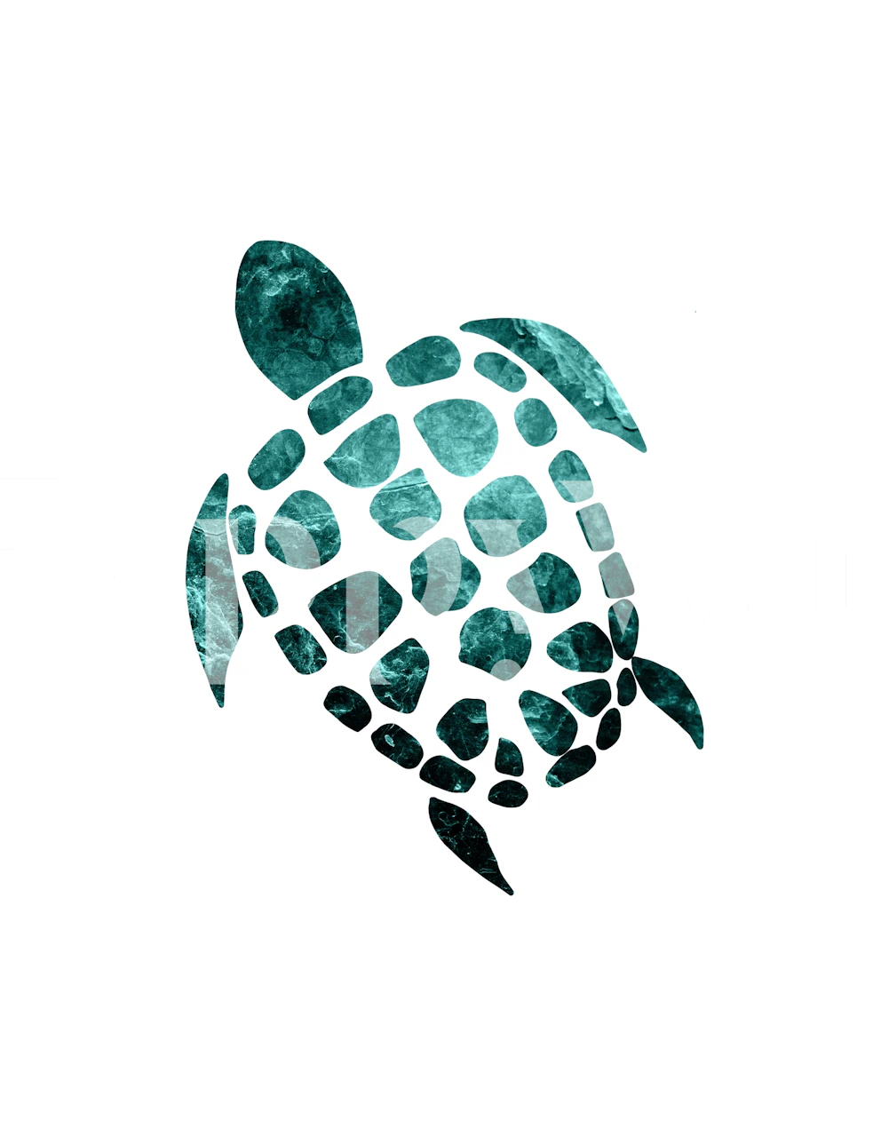 Papier peint Minimal Sea Turtle dans une pièce