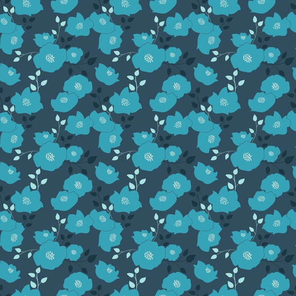 Moody big blue florals