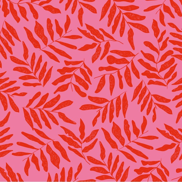 Jungle Leaf Red Pink