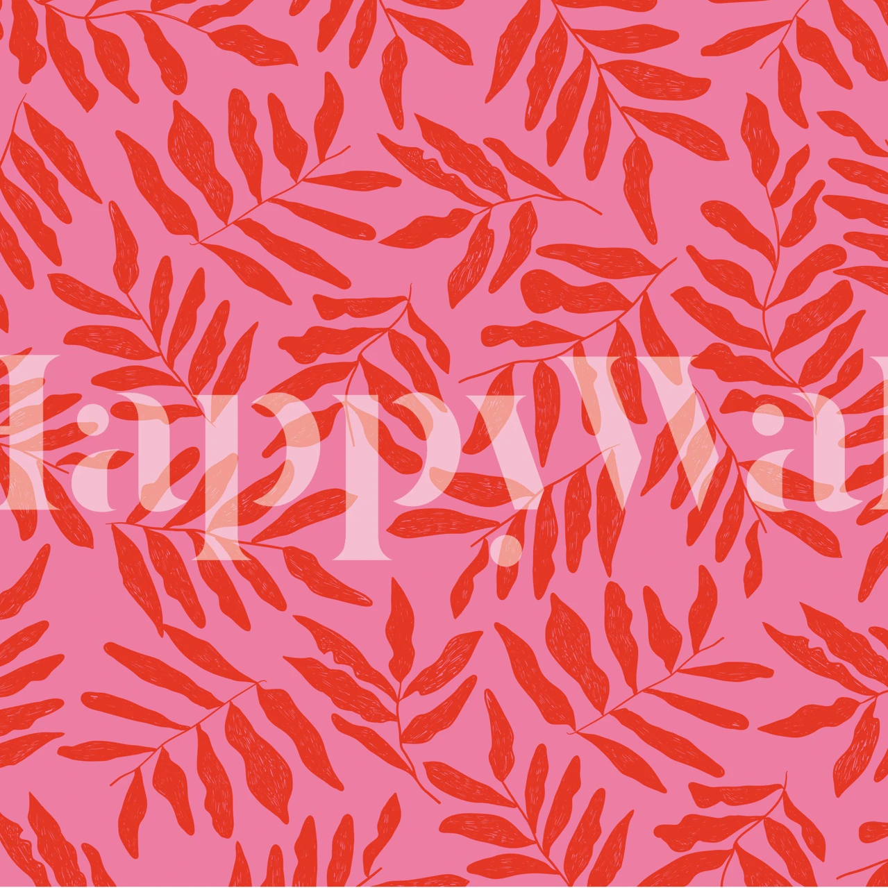 Red leaves on pink background tropical wallpaper