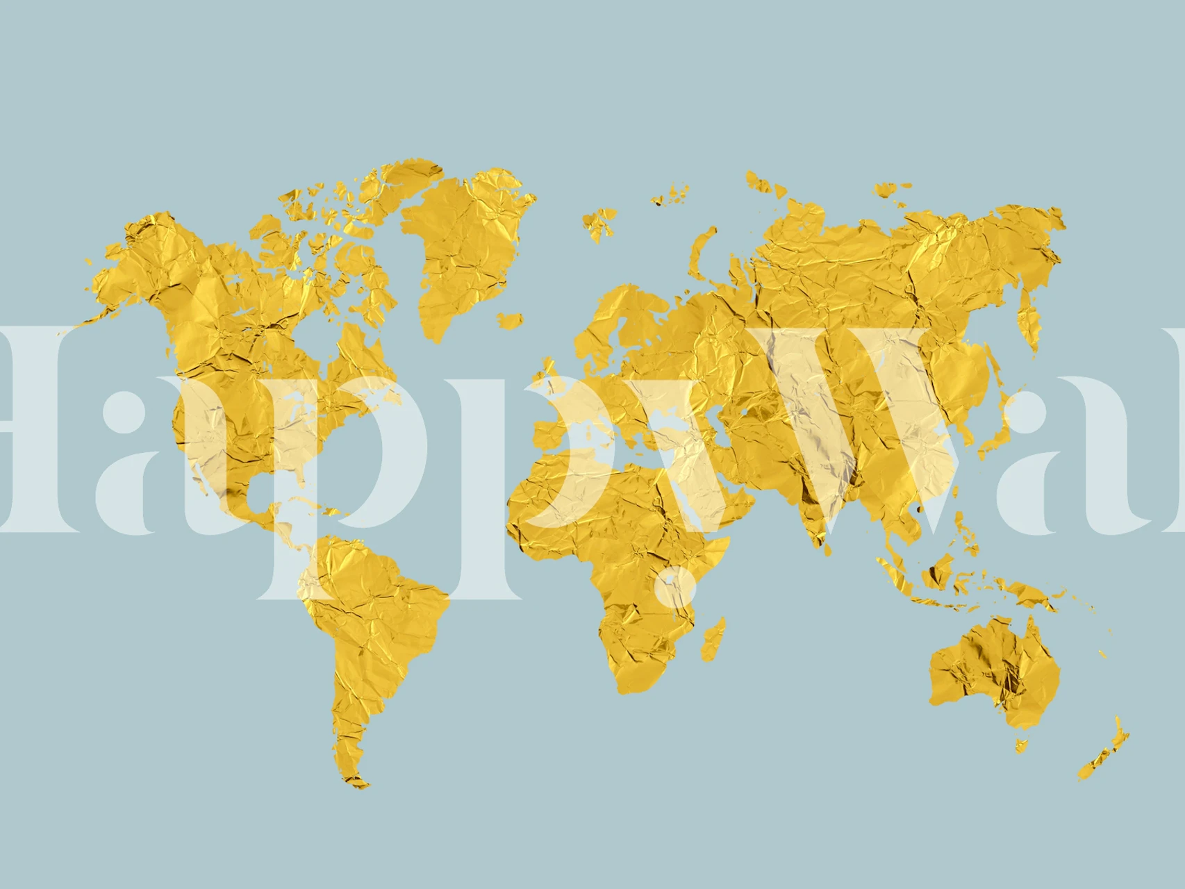 Carta da parati Golden map in una stanza