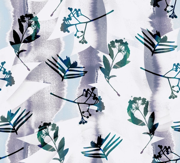 Painterly dried plants collage