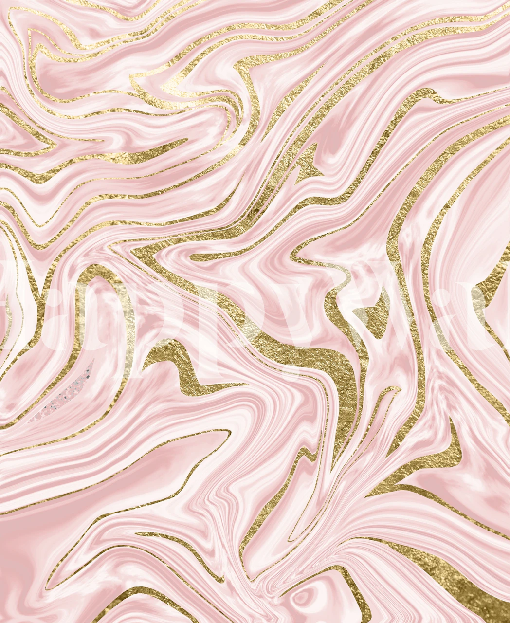 Blush Pink Gold Marble tapet vist i et rom