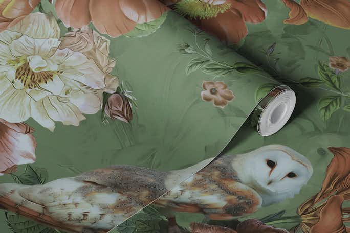 Owl Gardenwallpaper roll
