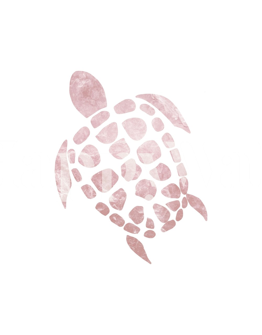 Minimalist pink turtle design on white background wallpaper
