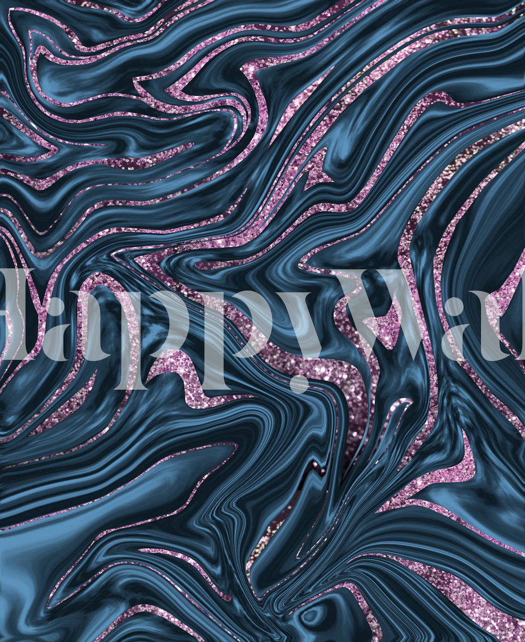 Blue and pink marble pattern with glitter accents for wall mural