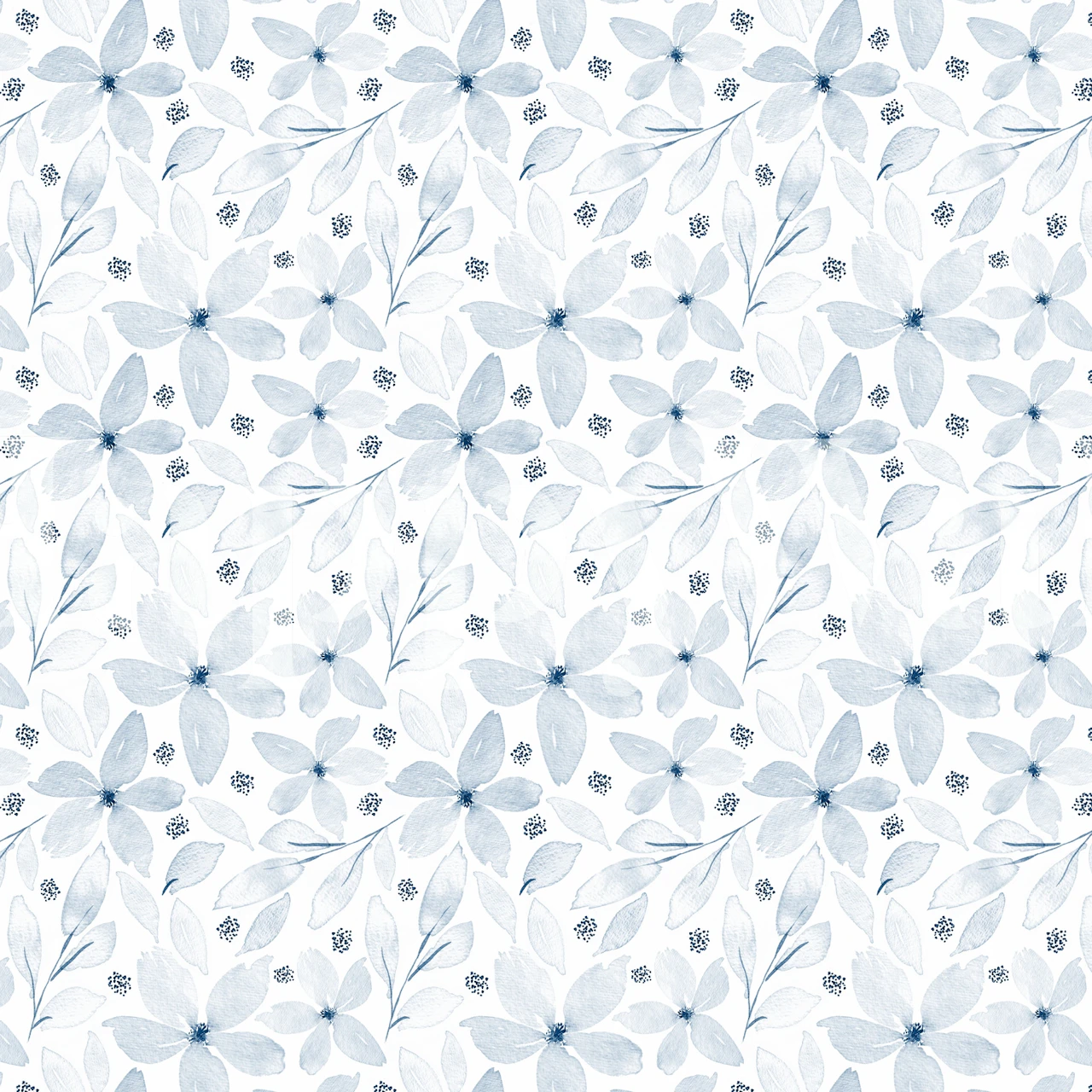 Diseño de Light Blue Ink Floral Pattern en una habitación