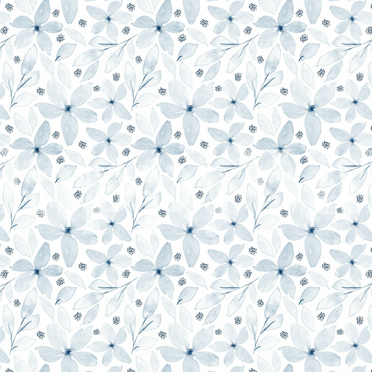 Dizajn Light Blue Ink Floral Pattern u sobi